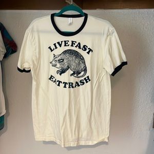Unisex Live Fast Eat Trash Ringer Tee